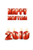 2010년 양초와 Happy New Year 글자 템플릿