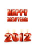 2012년 양초와 Happy New Year 글자 템플릿