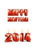 2014년 양초와 Happy New Year 글자 템플릿