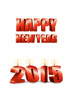 2015년 양초와 Happy New Year 글자 템플릿