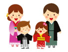 일본전통의상을입은가족 템플릿