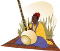 전통악기를 연주하는 몽골인 클립아트
