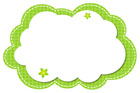 초록색구름글상자 클립아트